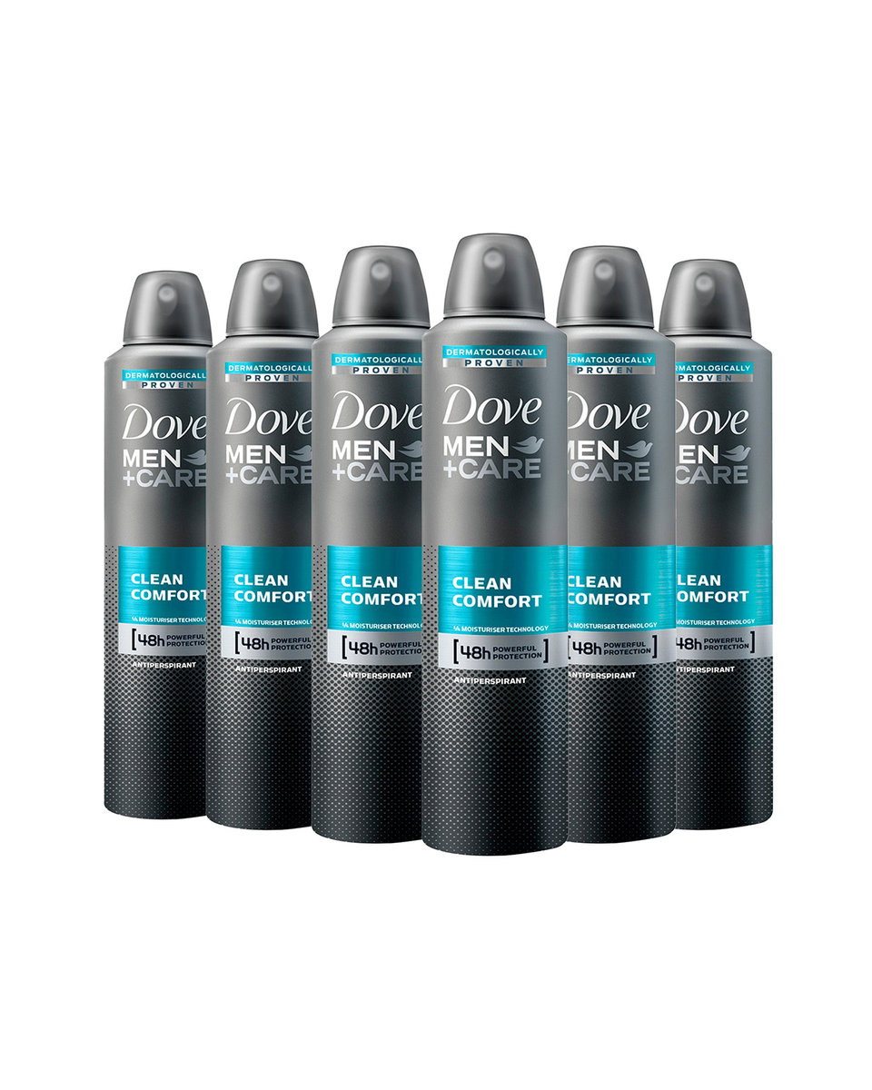 Dove Deodorant Men Clean Comfort Bulk - 6 Pack, 150 ml Each – Rix