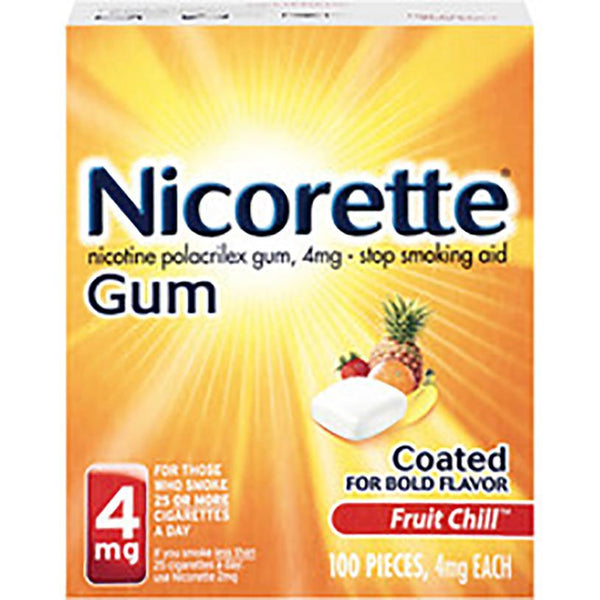 Nicorette Gum Fruit Chill 4mg 100 ct