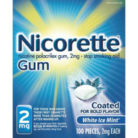 Nicorette Gum White Ice Mint 2mg 100 ct