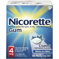 Nicorette Gum White Ice Mint 4mg 160 ct