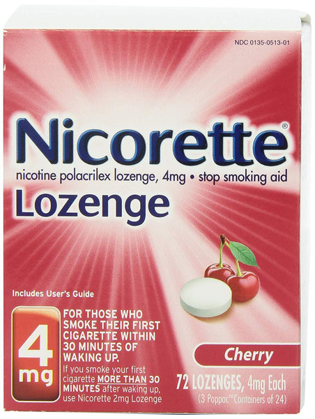 Nicorette Lozenge Cherry 4mg 72 ct