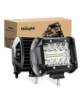Nilight 4-Inch Triple Row 60W Off Road Powerful 6000 Lumens LED Bar Lights - 2 Pack
