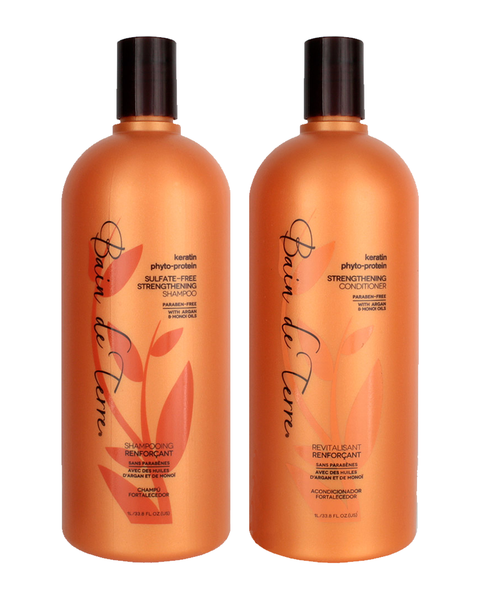 Bain de Terre Keratin Phyto-protein Strengthening Shampoo and Conditioner 33.8 Oz&nbsp; Set With Pumps