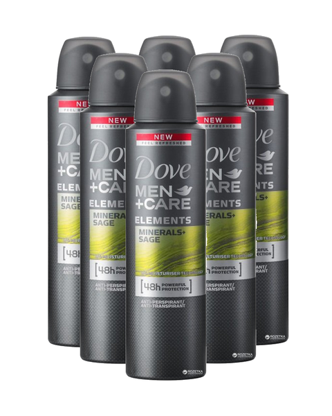 Dove Men+Care Minerals + Sage Deodorant 150ML 5.07oz 6-Pack